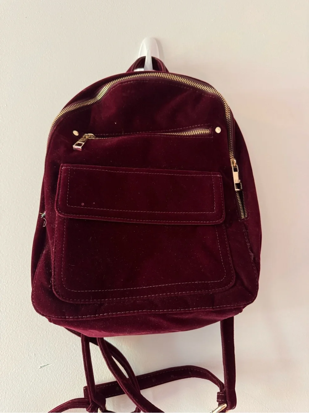 GAP Burgundy Mini Velvet Backpack Bag preppy classic ballet core retro luxury